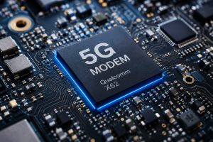 5G modem chip on circuit board