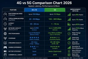 4G vs 5G speed comparison chart 2026