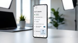 Android phone showing saved WiFi network settings