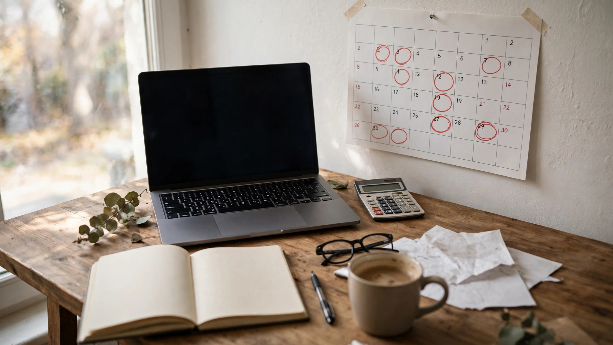 How to pay quarterly taxes as a freelancer - a freelancer's desk with a laptop, calculator, and the 2026 quarterly tax due dates marked on a calendar